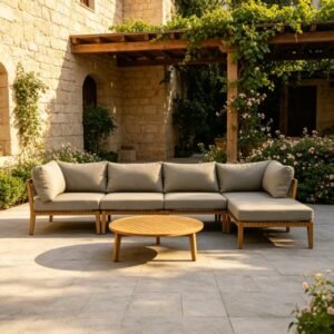 Modernes Teakholz Outdoor-Sofa-Set