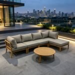 Modernes Teakholz Outdoor-Sofa-Set