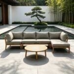 Modernes Teakholz Outdoor-Sofa-Set