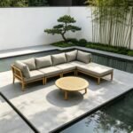Modernes Teakholz Outdoor-Sofa-Set