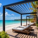 Luxuriöse Aluminium-Lamellenpergola Verstellbarer