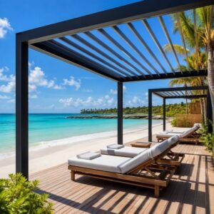 Luxuriöse Aluminium-Lamellenpergola Verstellbarer